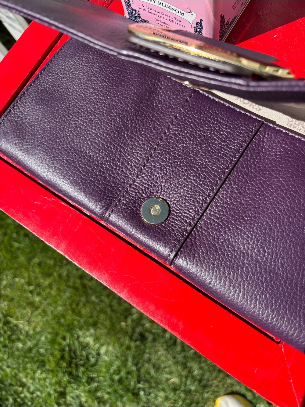 Michael Kors Purple/Plum Leather Clutch - Picture 5 of 5